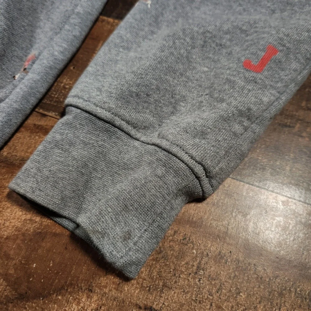 Jordan Hoodie Sweatshirt Men Medium Gray Essential Jumpman All Over Print Y2K